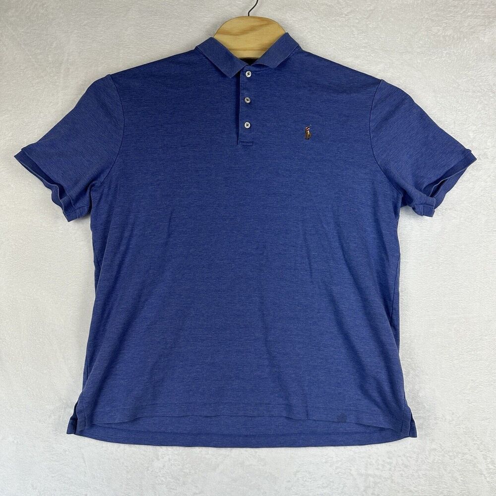 Polo Ralph Lauren Short Sleeve Polo Shirt Men's XL Cotton Blue Golf - Picture 1 of 16